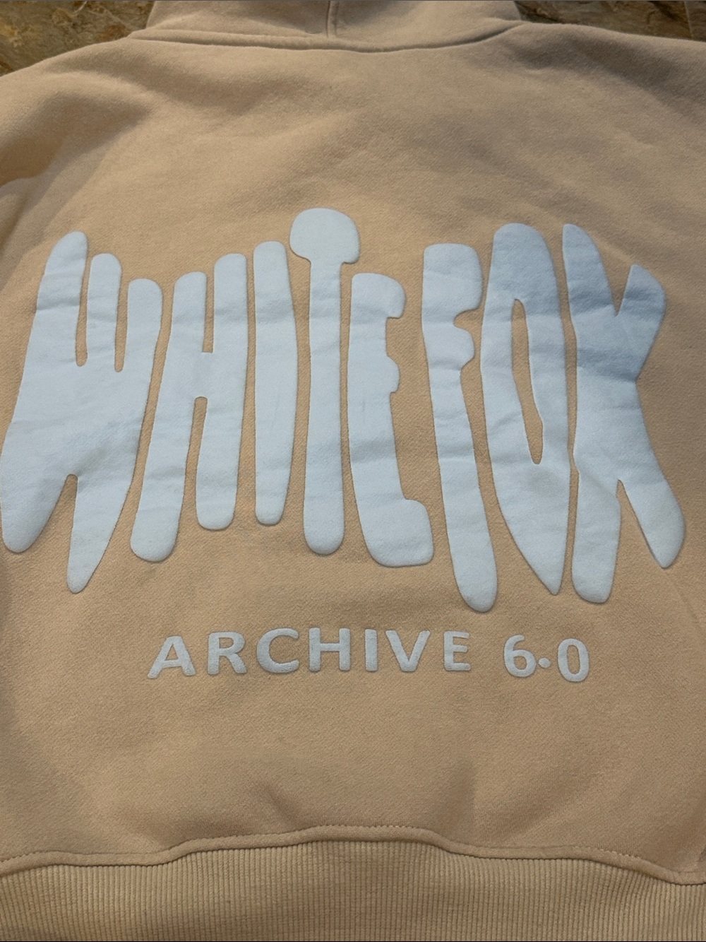 WHITEFOX Archive Co Beige Hoodie with White Logo - Picture 6 of 9